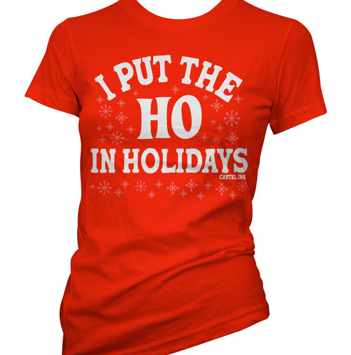 I Put The Ho in Holidays Christmas Booty Short