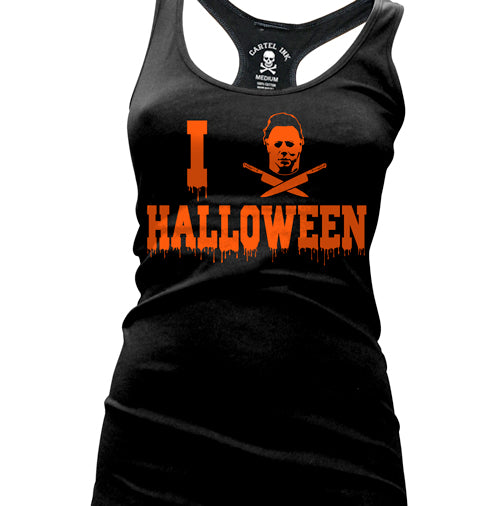 I Love Halloween 2024 Women's Racer Back Tank Top