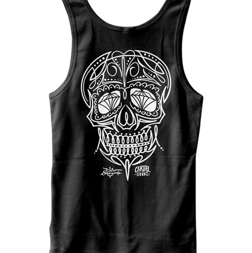 Pinstriped Skull Men's Tank Top