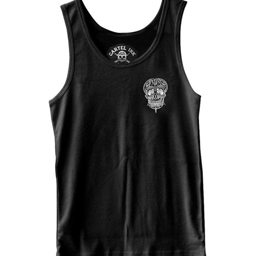 Pinstriped Skull Men's Tank Top