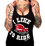 I Like To Ride Women's Racer Back Tank Top