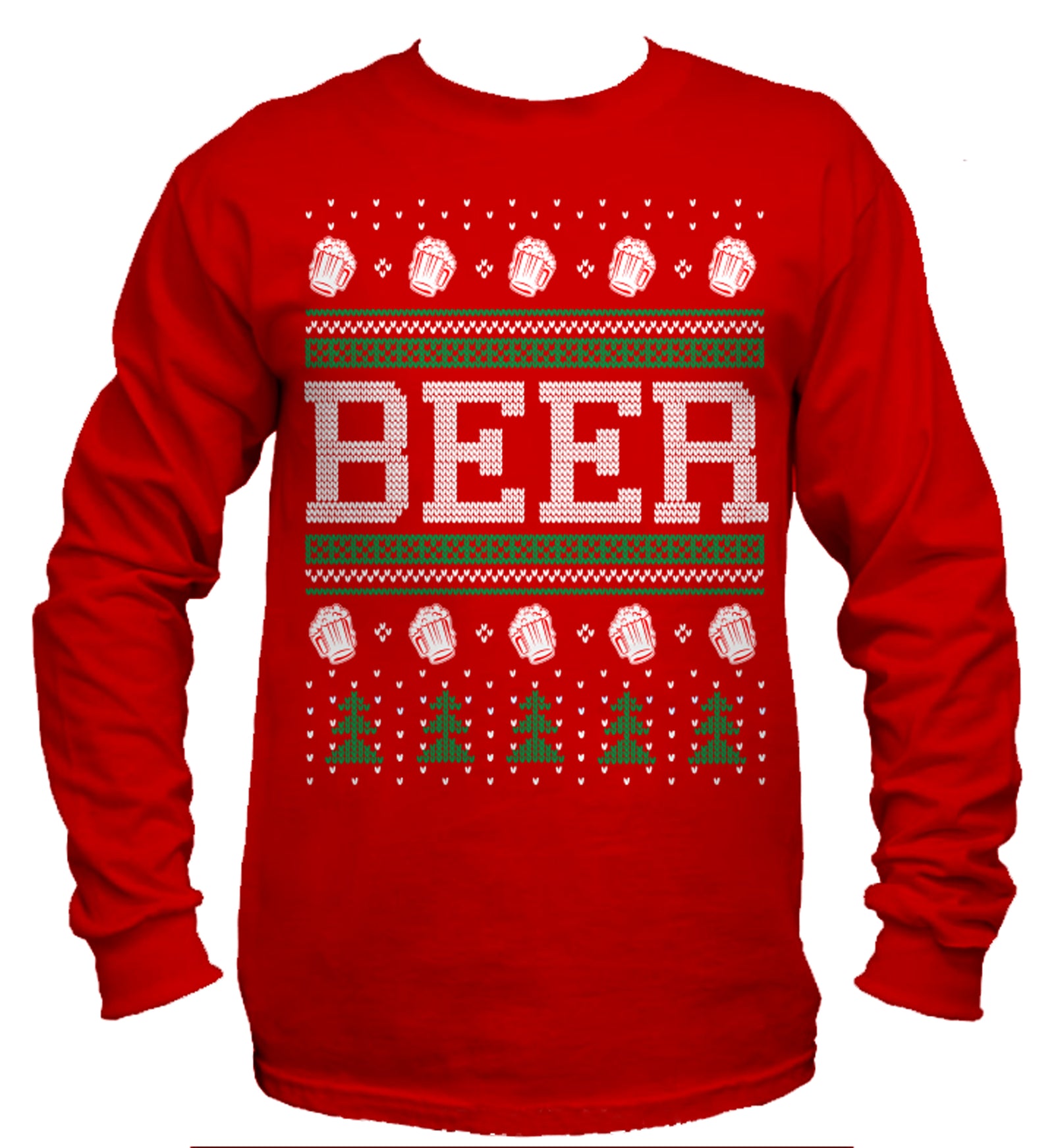 Beer Ugly Christmas Sweater Long Sleeve T-Shirt