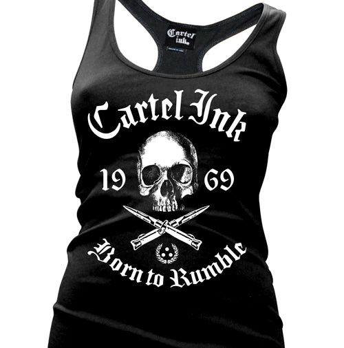 Born To Rumble Women's Racer Back Tank Top