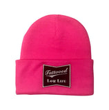 OG Tattooed Low Life Cuffed Knit Beanie-Pink