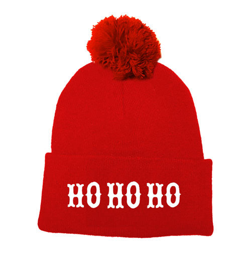 Ho Ho Ho Christmas Cuffed Knit Beanie