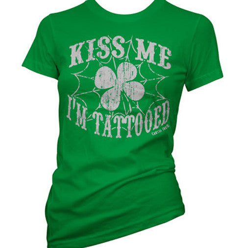 Kiss Me I'm Tattooed Women's T-Shirt