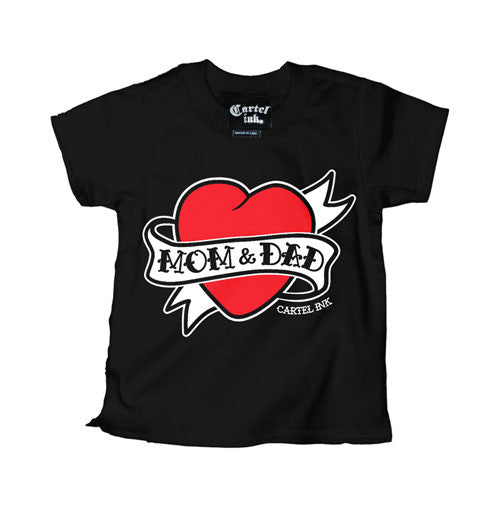 Mom and Dad Tattoo Heart Kid's T-Shirt