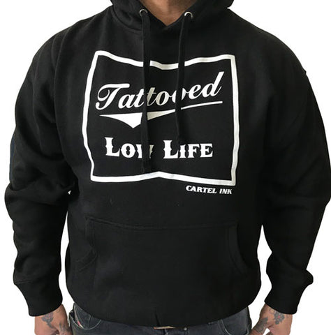 Tattooed Low Life Pullover Back Print Hoodie Men's Design-LIMITED EDITION