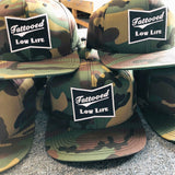 Tattooed Low Life Embroidered Patch Camouflage Snapback Hat